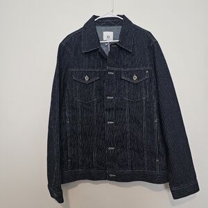 Mens AG Striped Denim Jacket
